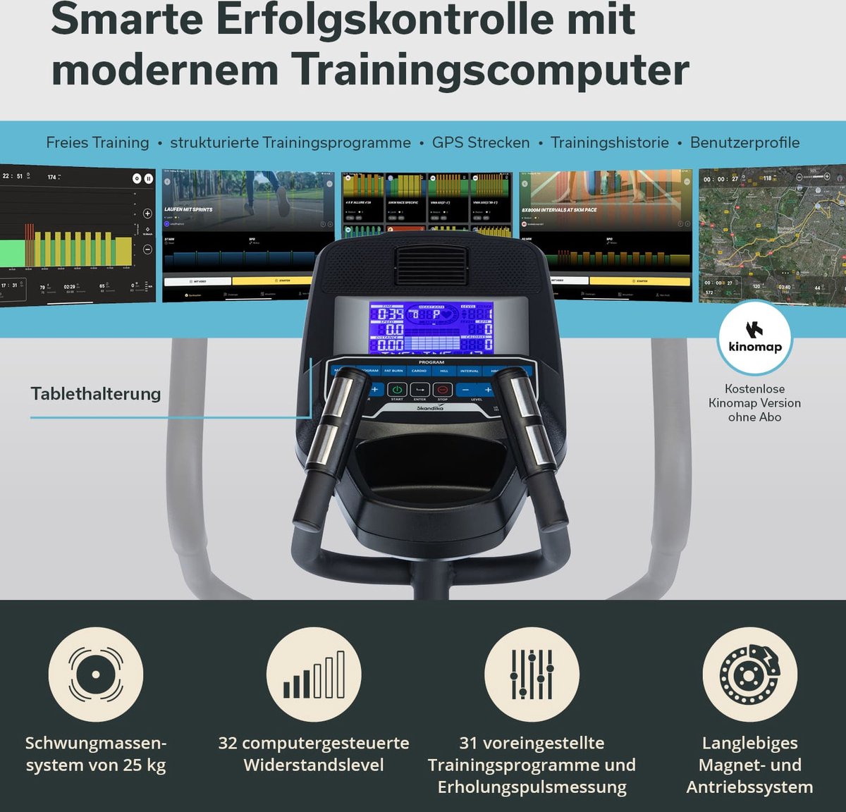 Skandika CardioCross Conqueror Crosstrainer Premium zwart/blauw