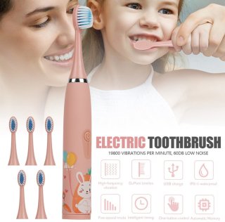 Wat vinden we goed aan de Waterdichte elektrische tandenborstel voor kinderen met 6 borstelkoppen, USB oplaadbaar, geschikt voor kinderen