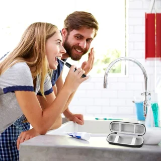 Reisetui voor tandenborstels voor Oral-B Pro 1000 2000 3000 3500 5000 7500 / voor Philips Sonicare ProtectiveClean 4100 6100 5100 6500 7500 Oplaadbare elektrische tandenborstel (alleen etui) - Zwart