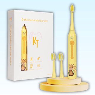 De KT - Giraffe - Elektrische tandenborstel kind - Geel - Sonische elektrische kindertandenborstel 2+ in één oogopslag
