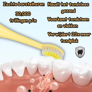 KT - Giraffe - Elektrische tandenborstel kind - Geel - Sonische elektrische kindertandenborstel 2+