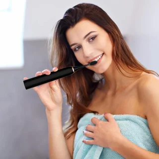 Bodybite - Sonische Elektrische Tandenborstel - 42000 Bewegingen 6 Modi IPX7 Waterdicht - Zwart - BELISMILE