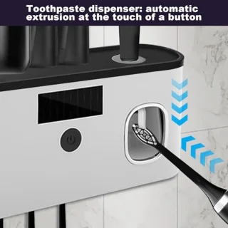 UV Tandenborstel Sterilisator met Tandenborstelhouder en Tandpastadispenser - Elektrisch, Oplaadbaar, Droog, Geschikt voor 5 Tandenborstels