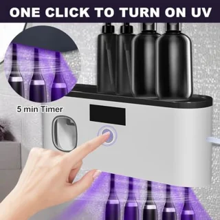 UV Tandenborstel Sterilisator met Tandenborstelhouder en Tandpastadispenser - Elektrisch, Oplaadbaar, Droog, Geschikt voor 5 Tandenborstels