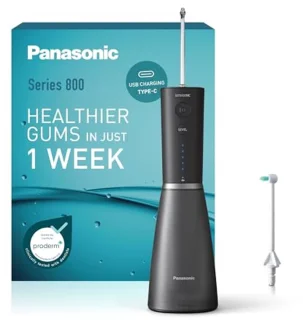 Ultrasonic Waterflosser voor Tanden - 200 ml, 5 Drukinstellingen, Reisaccessoire, USB-C Oplader, Zwart