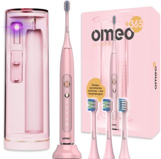 De OMEO +365 UV Sanitizer Pink - Elektrische Tandenborstel Sonisch - 41 000 trillingen - UV desinfectie etui - 60 dagen batterij in één oogopslag