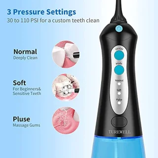 Draadloze Munddouche - Elektrische Tandenreiniger met 3 Modussen en 6 Spuitmonden, IPX7 Waterproof, 300ML, USB Oplaadbaar voor Thuis en Reizen