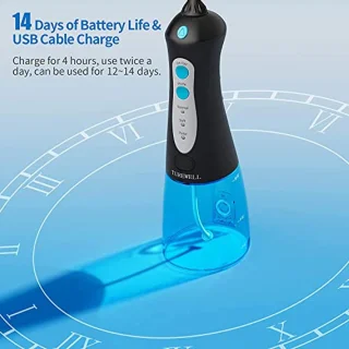 Draadloze Munddouche - Elektrische Tandenreiniger met 3 Modussen en 6 Spuitmonden, IPX7 Waterproof, 300ML, USB Oplaadbaar voor Thuis en Reizen