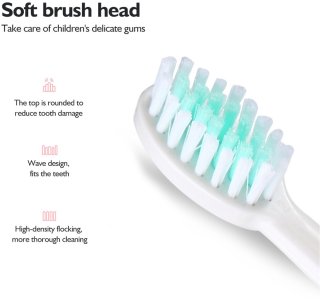 Wat vinden we goed aan de Elektrische tandenborstel voor kinderen, USB-oplaadbaar, zachte borstelharen, 6 koppen - Rood