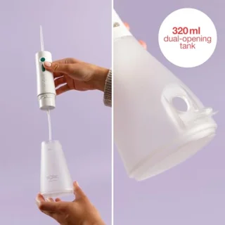 Tandflosapparaat met 320 ml Tank | 120 Impulses/min | 3 Drukniveaus | Oplaadbare Batterij | 360° Bekert