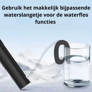 2-in-1 Elektrische Tandenborstel & Waterflosser – Oplaadbaar – Inclusief Extra Opzetborstels - Waterflosser - Elektrische tandenborstel
