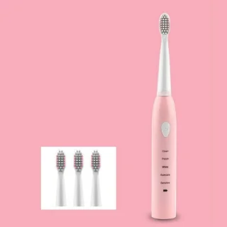 Ultrasone elektrische tandenborstel, oplaadbare tandenborstel, wasbaar, whitening - roze