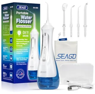 Draagbare Oral Irrigator Met 5 Spuitmonden - 200 ml Capaciteit, IPX7 Waterdicht