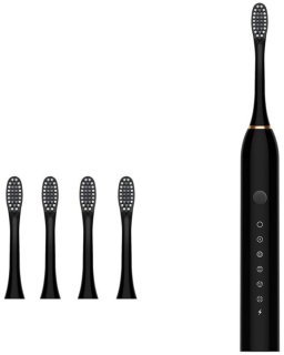 De Vitdipy - Elektrische Tandenborstel - met 4 tandenborstelkoppen - Sonische - Wittere tanden - Geschikt voor volwassenen - Gevoelige tanden - Zwart in één oogopslag