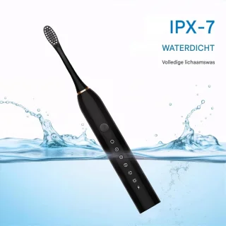 Vitdipy - Elektrische Tandenborstel - met 4 tandenborstelkoppen - Sonische - Wittere tanden - Geschikt voor volwassenen - Gevoelige tanden - Zwart