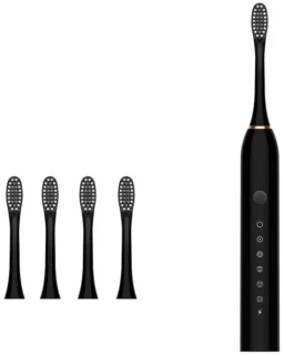 Vitdipy - Elektrische Tandenborstel - met 4 tandenborstelkoppen - Sonische - Wittere tanden - Geschikt voor volwassenen - Gevoelige tanden - Zwart