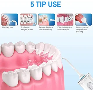 Draadloze Waterflosser met 3 Modi en 6 Sproeiers, Oplaadbare Elektrische Munddusche voor Thuis en Reizen