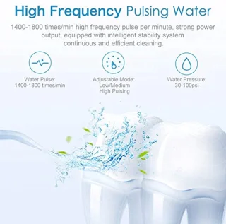 Draadloze Waterflosser met 3 Modi en 6 Sproeiers, Oplaadbare Elektrische Munddusche voor Thuis en Reizen