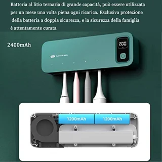 UV Tandenborstel Sterilisator - Oplaadbare Desinfectie voor Badkamer - Drogen en Luchtdesinfectie 2200 mAh