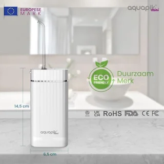 Draagbare mondspoeler met oplaadbare watertank en 4 sproeiers voor optimale mondhygiëne