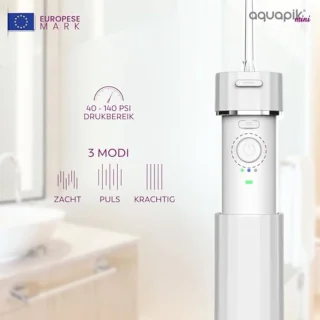 Draagbare mondspoeler met oplaadbare watertank en 4 sproeiers voor optimale mondhygiëne