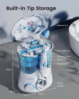 Elektrische Monddouche met 10 Drukniveaus en 8 Sproeiers - Effectieve Tandverzorging en Mondhygiëne