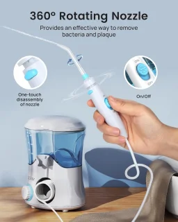 Elektrische Monddouche met 10 Drukniveaus en 8 Sproeiers - Effectieve Tandverzorging en Mondhygiëne