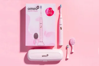 Omeo +365 Teeth&Face Pink - Sonische Tandenborstel & Gezichtsborstel - 96000 trillingen - 5 programma's - 60 dagen batterij