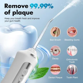 Elektrische Waterflosser met 5 Spuitmonden en Reinigingsstanden voor Grondige Mondverzorging