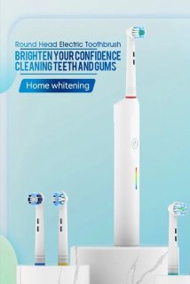 Wat vinden we goed aan de Elektrische tandenborstelset voor volwassenen met roterende ronde kop en zachte haren - Automatisch - Zwart 4 koppen