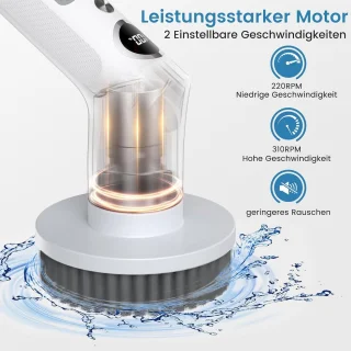 Elektrische Reinigingsborstel met Verwisselbare Koppen en 2 Reinigingsmodi voor Badkamer, Keuken en Auto