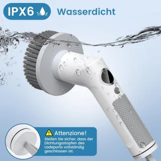 Elektrische Reinigingsborstel met Verwisselbare Koppen en 2 Reinigingsmodi voor Badkamer, Keuken en Auto