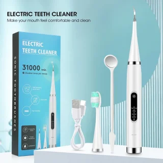 2-in-1 elektrische tandenborstel Sonic Cleaner Tandsteenverwijderaar Smart tandenborstel Volwassenen - Wit Drie koppen