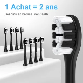 Oplaadbare elektrische tandenborstel met 240 dagen batterijduur, 8 reserveborstelkoppen en 3 reinigingsmodi