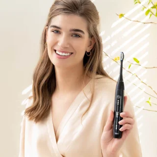 Silk'n SonicYou Elektrische Tandenborstel Geschenkset - met 2 opzetborstels en 2 beschermkapjes - Cadeau-idee - Matzwart