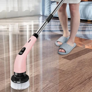 Snoerloze elektrische schrobber met 2 snelheden en verwisselbare borstelkoppen voor efficiënte badkamerreiniging