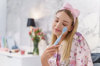 2x OMEO+365 Teeth&Face Elektrische Tandenborstel Blauw