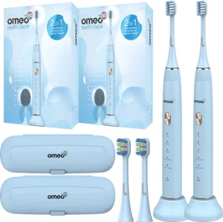 2x OMEO+365 Teeth&Face Elektrische Tandenborstel Blauw