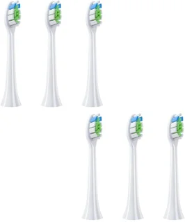 6 vervangende tandenborstels voor Philips Sonic elektrische tandenborstel, wit