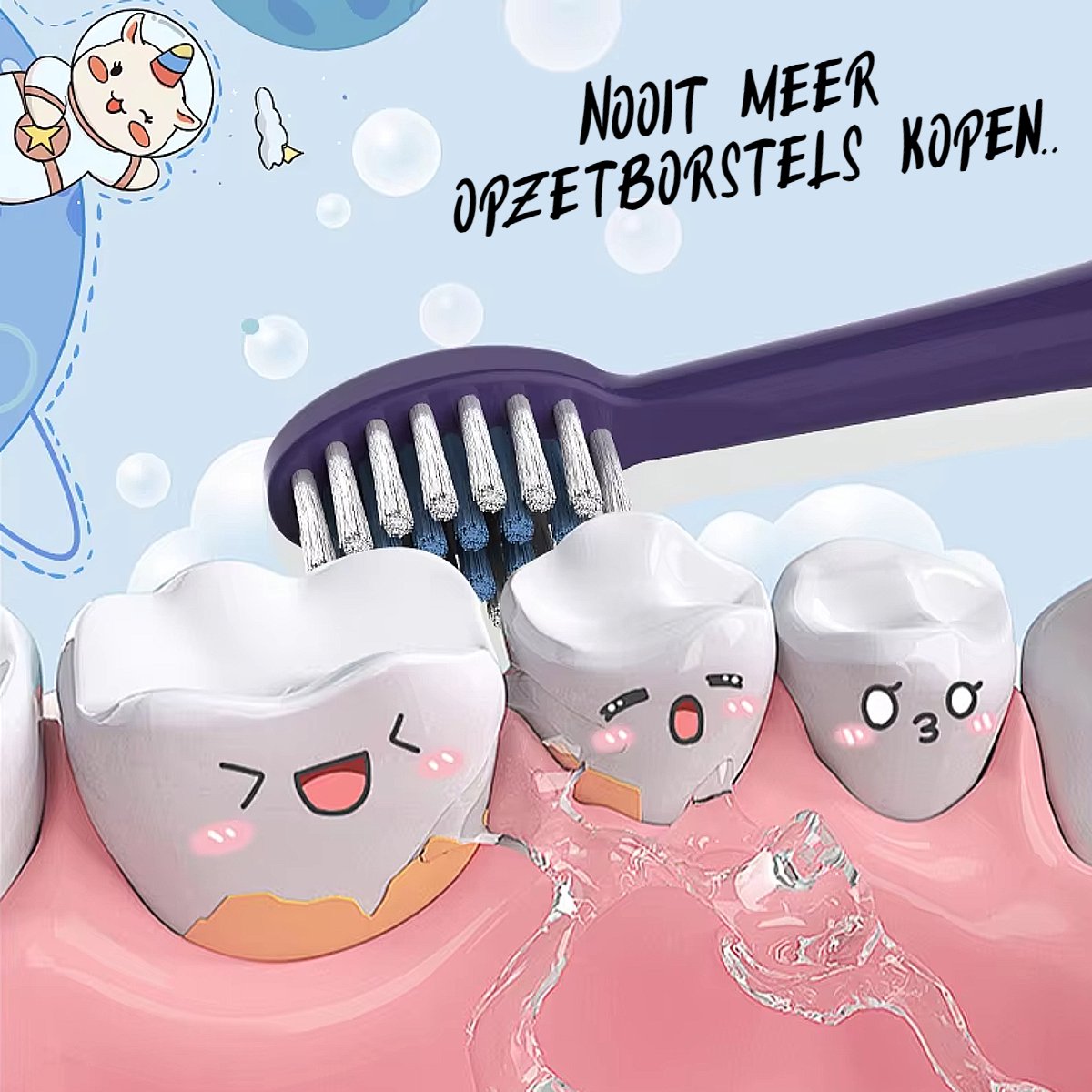 Allernieuwste.nl Elektrische Kinder Tandenborstel Set Wit