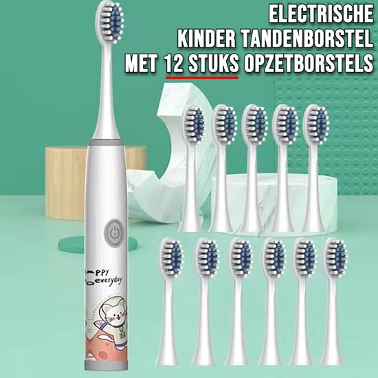 Allernieuwste.nl Elektrische Kinder Tandenborstel Set Wit