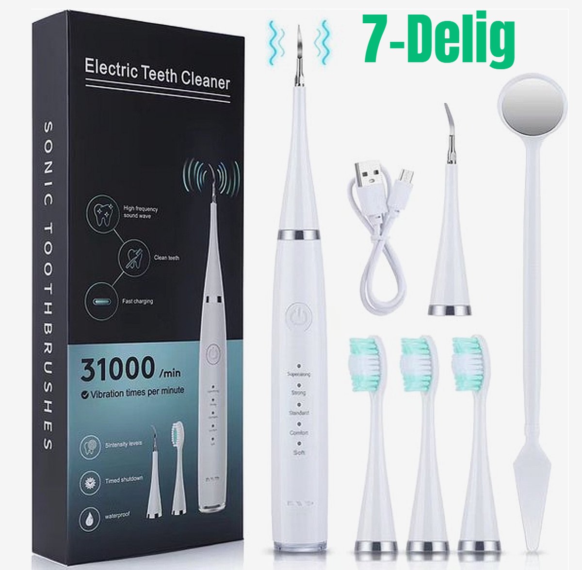 Allernieuwste.nl® Sonische Tandenborstel Plus Wit Set