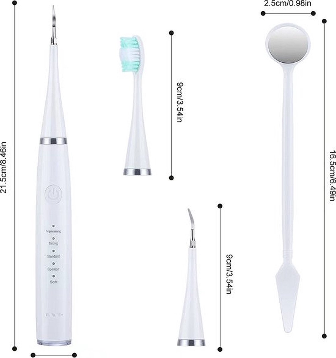 Allernieuwste.nl® Sonische Tandenborstel Plus Wit Set