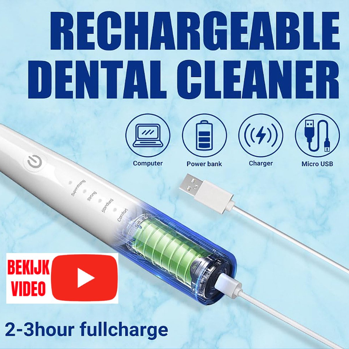 Allernieuwste.nl® Sonische Tandenborstel Plus Wit Set