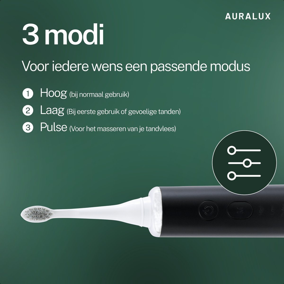 AuraLux Sonische Elektrische Tandenborstel Zwart