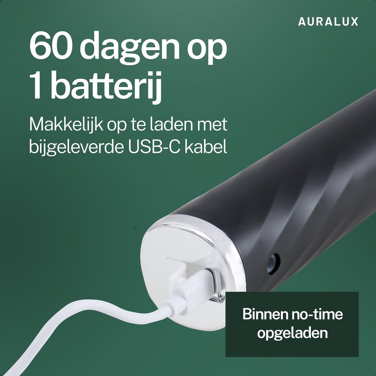 AuraLux Sonische Elektrische Tandenborstel Zwart