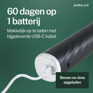 AuraLux Sonische Elektrische Tandenborstel Zwart