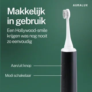 AuraLux Sonische Elektrische Tandenborstel Zwart