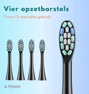 AXIMO Elektrische Tandenborstel Sonic USB Zwart inclusief 4 Opzetborstels