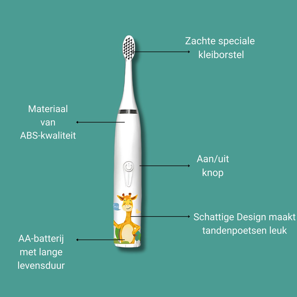 BABIVA Premium Elektrische Tandenborstel Baby & Peuter Wit